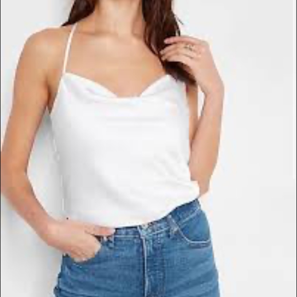Express Satin Racerback Cowl Neck Cami